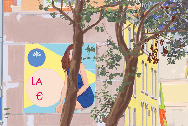 #1331A City landscape with trees (Dublin Billboard) 2018