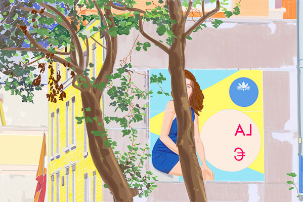 #1331C City landscape with trees (Dublin Billboard) 2018