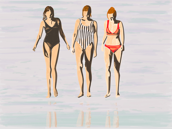 #1364C Three girls at the beach 2019