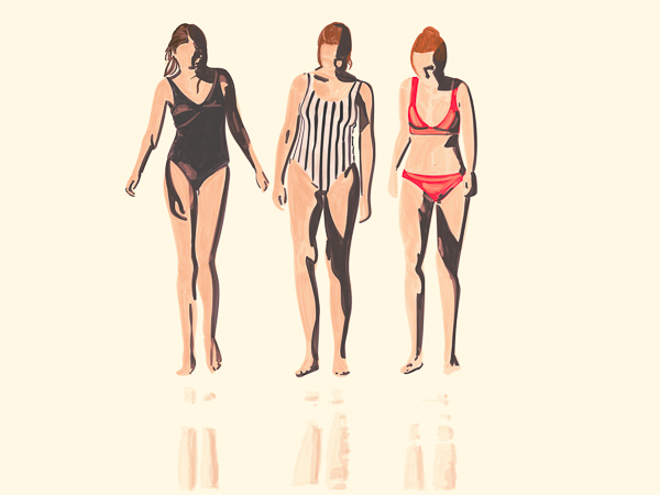 #1364a Three girls at the beach 2019