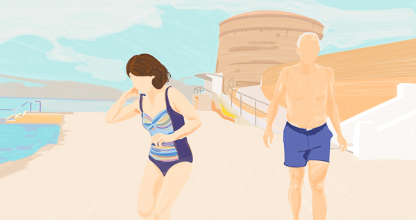 #1384A Bathers at Martello Tower, Sea Point, Dublin 2019