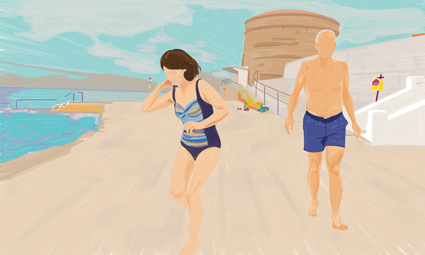 #1384b Bathers at Martello Tower, Sea Point, Dublin 2019