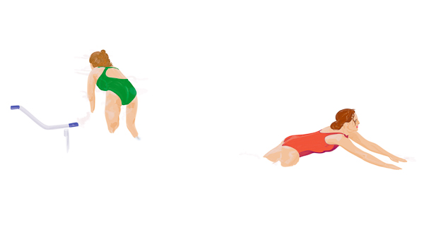 #1391B Red and Green swimmers 2019