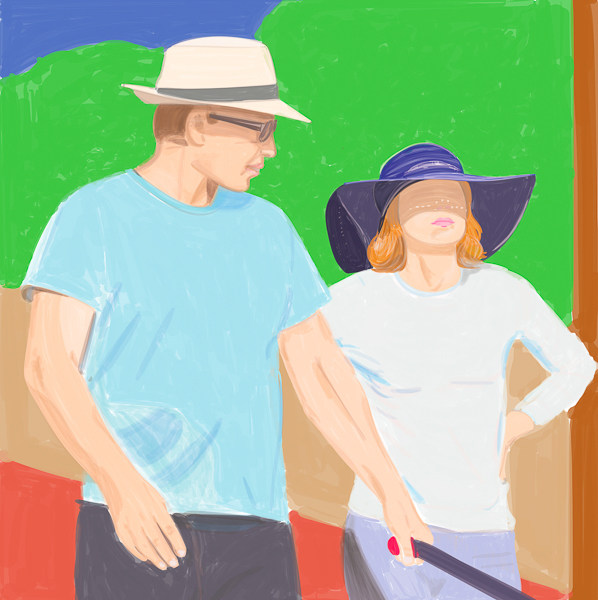 #1403B Couples with sun hats 2019