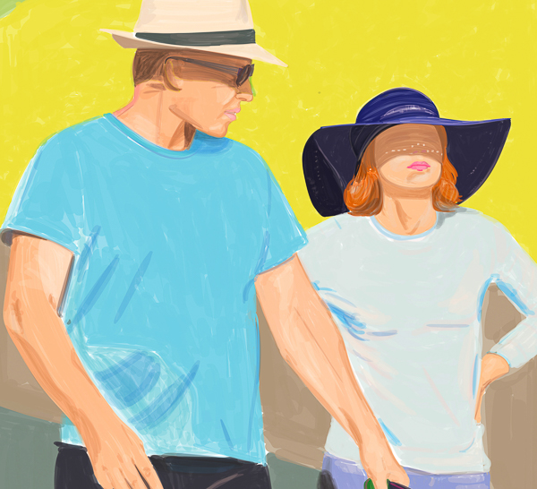 #1403D Couples with sun hats 2019