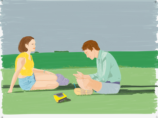 #1412A Couple on grass, at TCD (Sweet Sorrow Series) 2019
