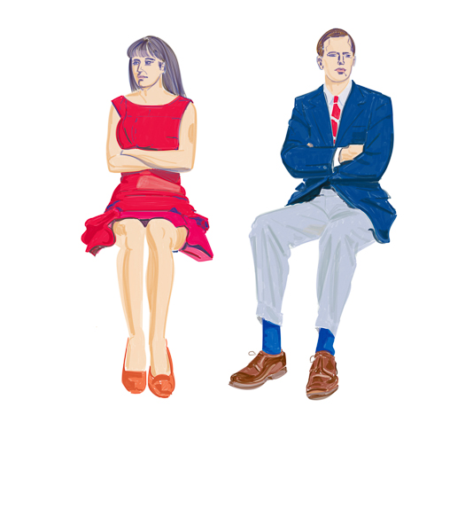#1432B Two seated figures (After Wayne Thiebaud) 2019