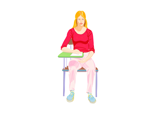 #1436B Figure seated (study after Wayne Thiebaud) 2019
