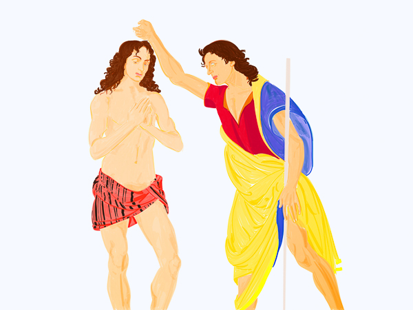 #1437B Baptism of Christ (after Andrea Verrocchio) 2019