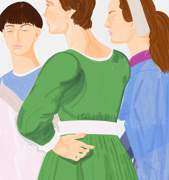 #1439C Three figures (after Piero della Francesca,  from The Queen of Sheba) 2019