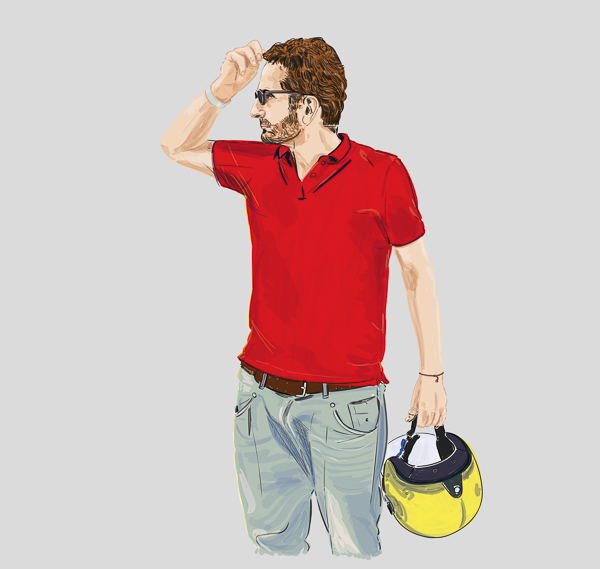 #1448A Portrait with red T Shirt (Mimmo) 2019